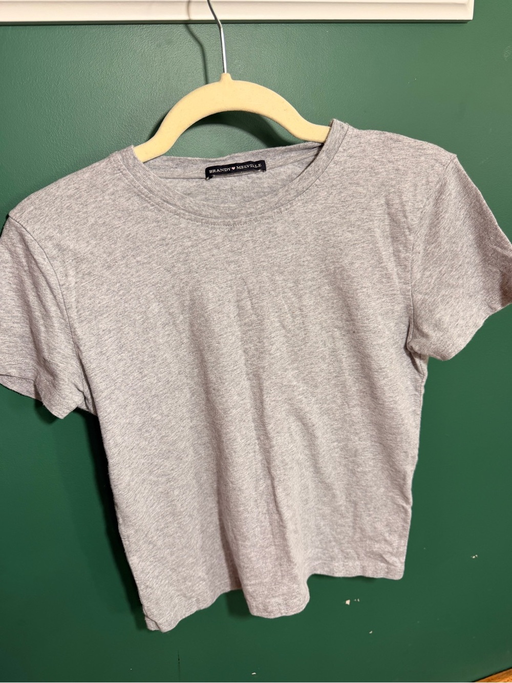 Brandy Melville Light Gray Short Sleeve Crew Tee
